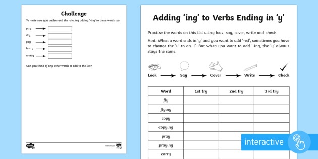 Year 2 Spelling Practice Adding '
