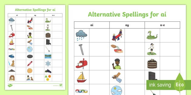 Alternative Spellings Ai, Ay, A