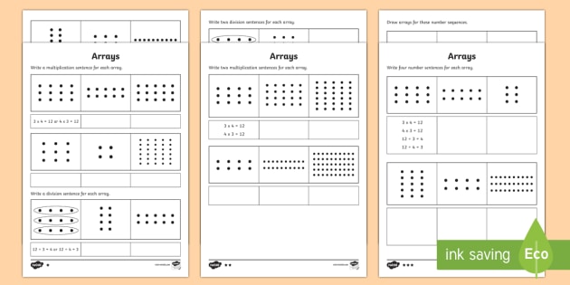 Year 2 Maths Arrays Homework Worksheet   Worksheet