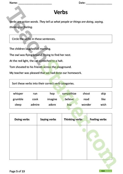 feeling-verbs-worksheets