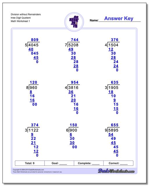 Division Without Remainders