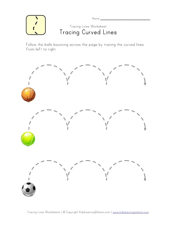Tracing Curved Lines Worksheet