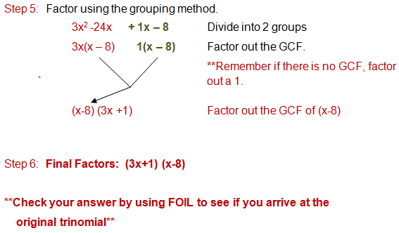 Factoring A Trinomial With A Lead Coefficient Greater Than One
