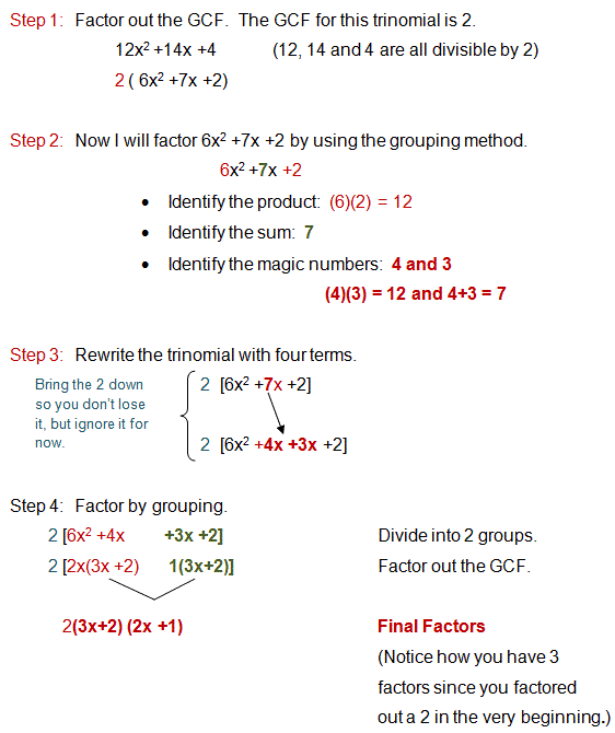 Factoring A Trinomial With A Lead Coefficient Greater Than One