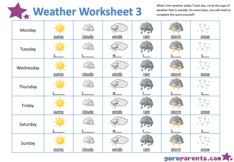 Weather Worksheets