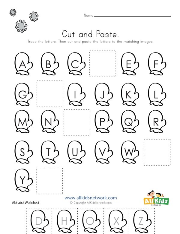 Summer Cut And Paste Missing Letters Worksheet