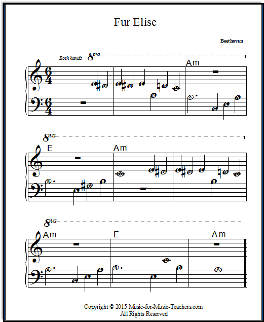Fur Elise Free & Easy Printable Sheet Music For Beginner Piano