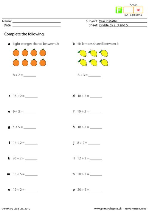 Divide By 2, 3 And 5 Mixed