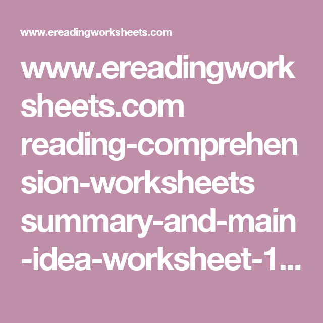 Www Ereadingworksheets Com Reading