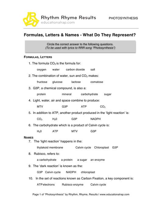 Stock Photos  Free Photosynthesis Worksheets Middle School