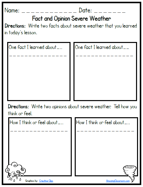 4th Grade Weather Worksheets