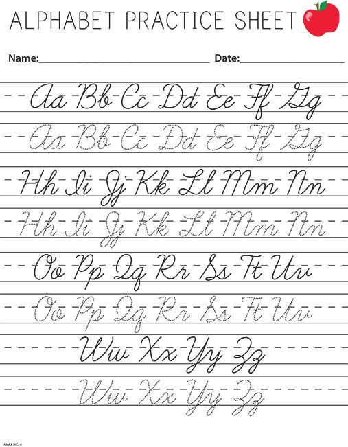 Cursive Writing Worksheets Printable Capital Letters 4 Learning
