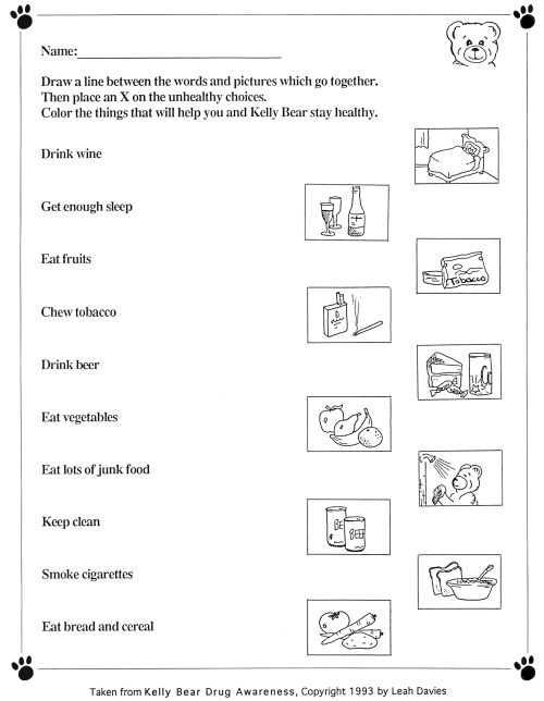 Printables  Healthy Eating For Kids Worksheets  Lemonlilyfestival