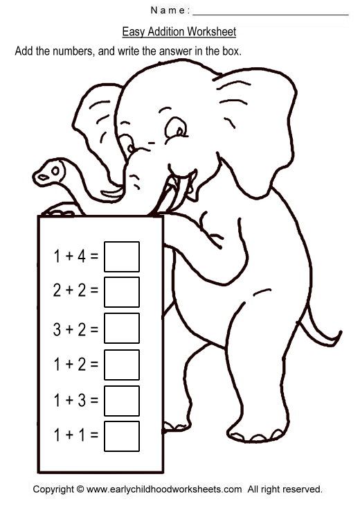 Simple Addition Worksheets