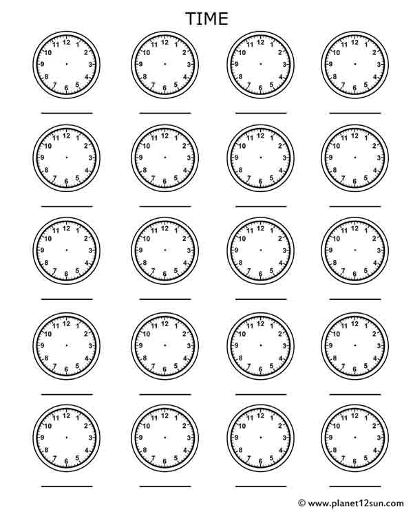 Time Telling Practice Sheet