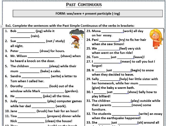 Past Continuous (affirmative, Interrogative, Negative) Grammar