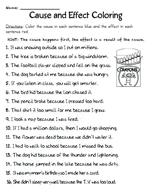 Cause Effect Grade Reading Comprehension Worksheets And 5th