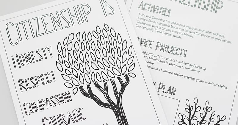 Free Printable Citizenship Activities For Kids & Families