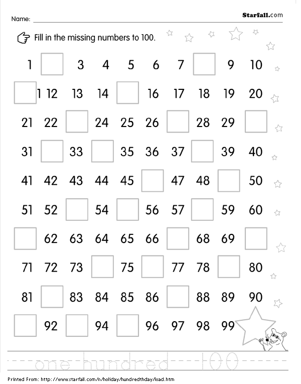 Missing Numbers To 100