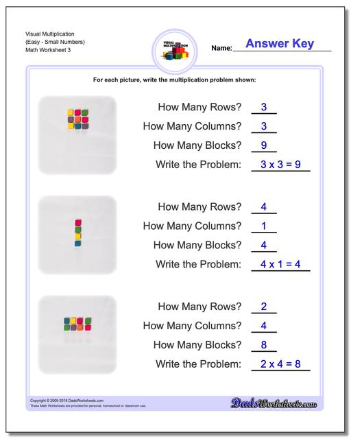 Visual Multiplication Worksheets