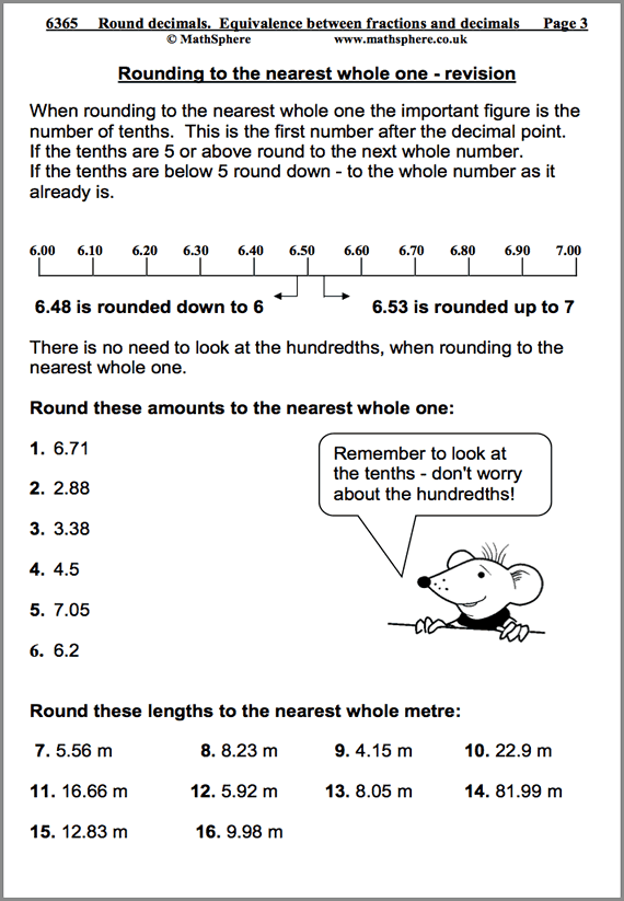 Year 6 Rounding Numbers Worksheet