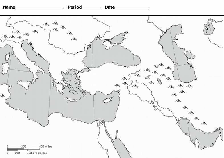 Blank Mesopotamia Map With Geo Features