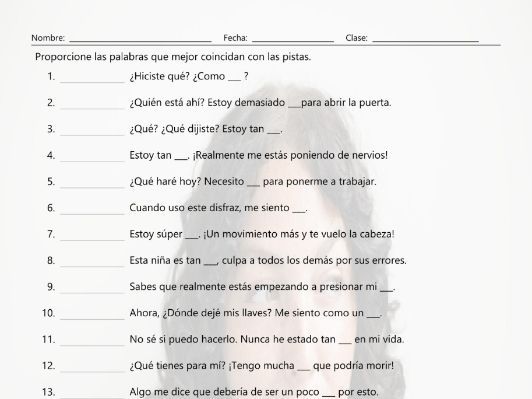 Feelings And Emotions Matching Spanish Worksheet By Eslfungames