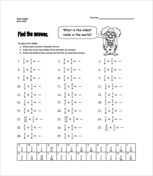 10+ Multiplying Fractions Worksheet Templates