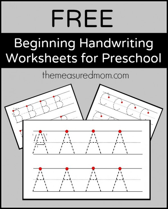 Free Beginning Handwriting Worksheets For Preschool!