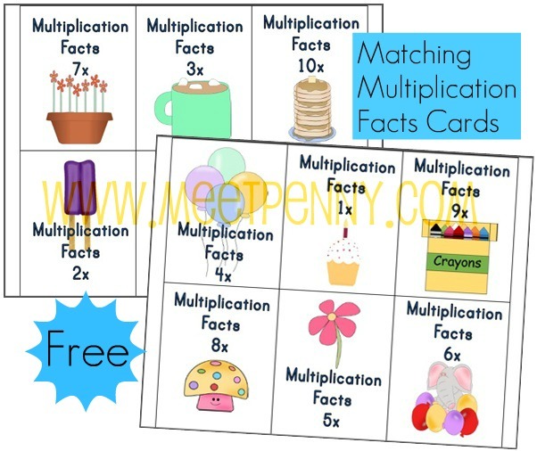 Free Multiplication Worksheets & Fact Cards {with Visual Cues