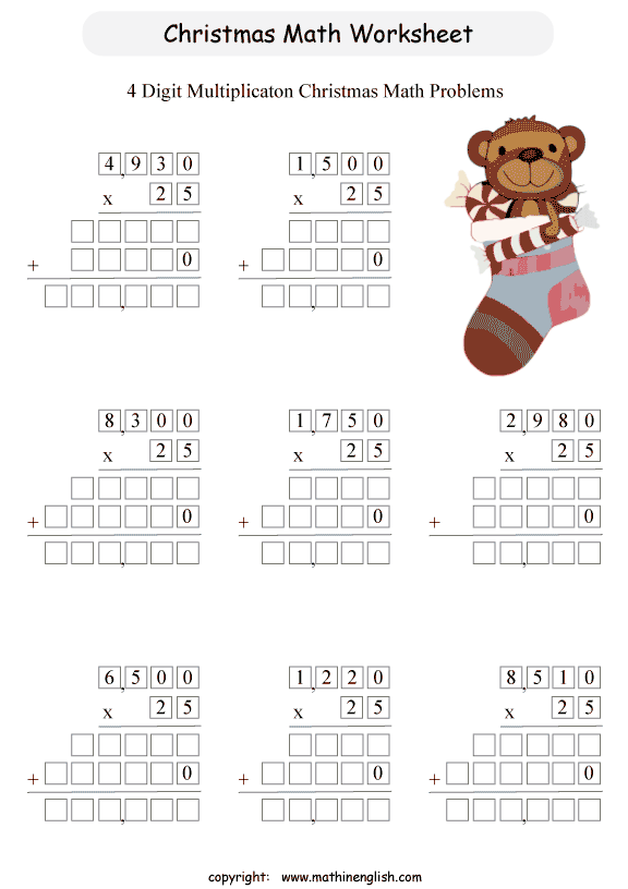 Printable Christmas Math Worksheets For Kids From First Through