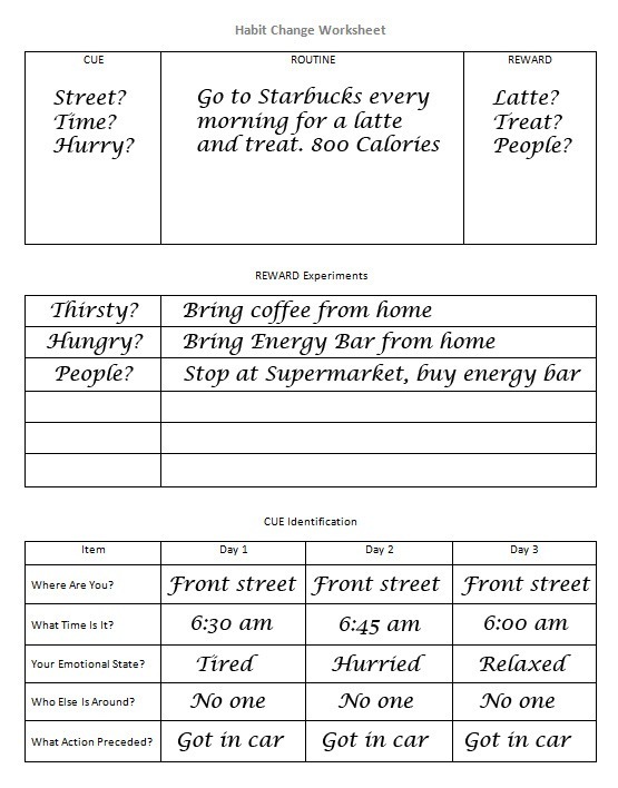 Habit Change Worksheet
