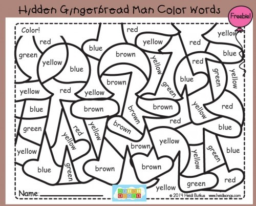12 Days Of Holiday Freebies, Day 5  Hidden Gingerbread Man Color