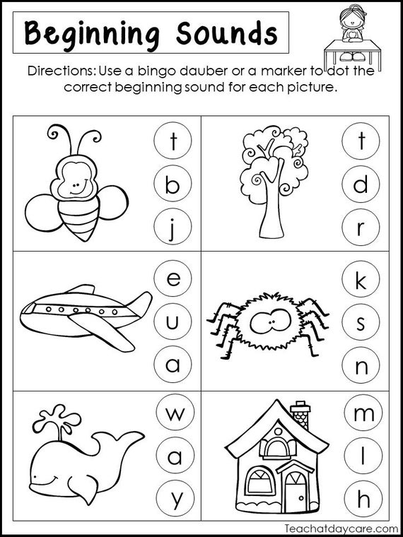 10 Printable Beginning Sounds Worksheets  Preschool