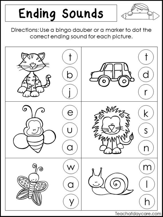10 Printable Ending Sounds Worksheets  Preschool