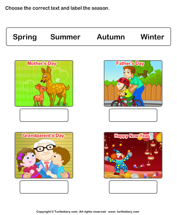 Kids Seasons Worksheets Worksheet