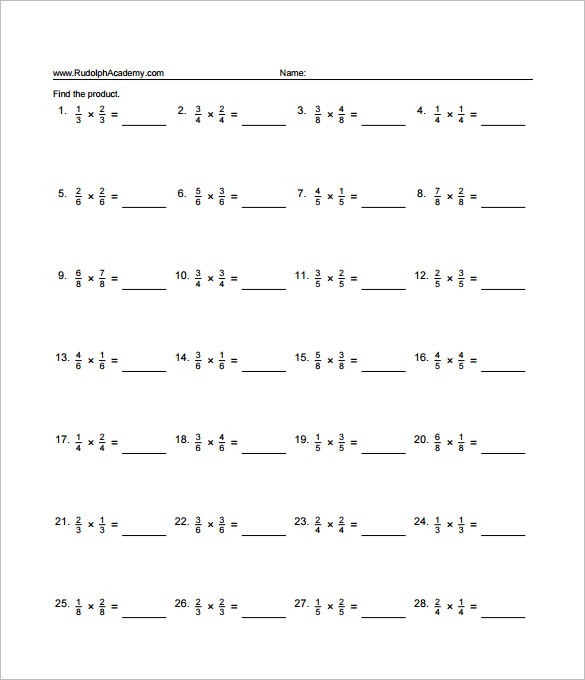 10+ Multiplying Fractions Worksheet Templates