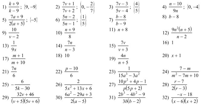Answers To Operations On Rational Functions Worksheet