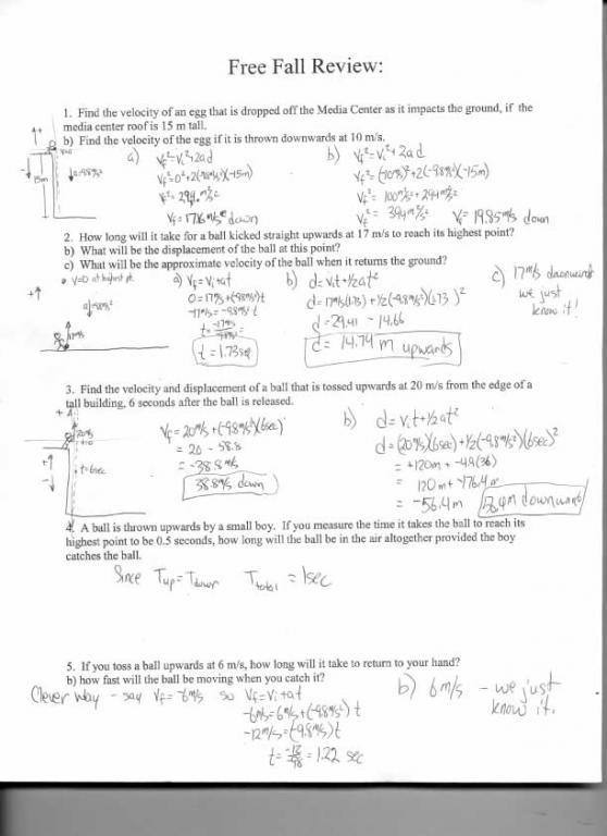 High School Physics Worksheets