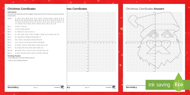 Christmas Coordinates Santa Worksheet   Worksheet