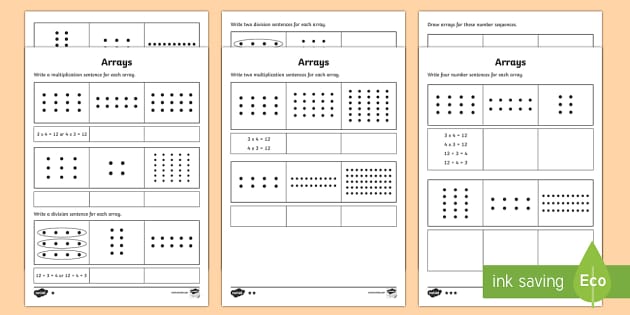 Year 2 Maths Arrays Homework Worksheet   Worksheet