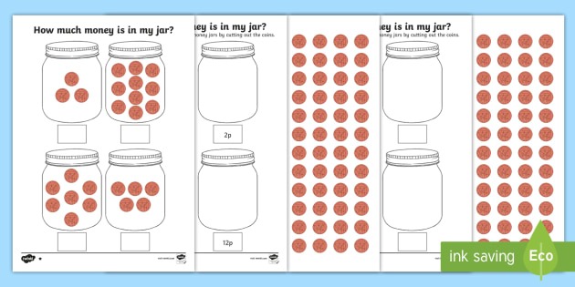 How Much Money Is In My Jar  Counting In 2s Worksheets