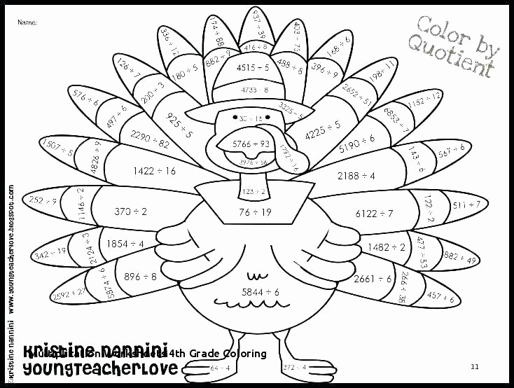 Thanksgiving Multiplication Worksheets Coloring Free Printable