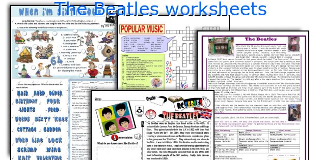 The Beatles Worksheets