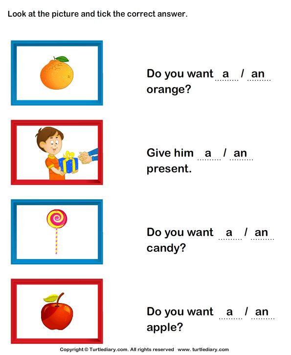 Transform Using A And An Worksheets For Kindergarten For Esl