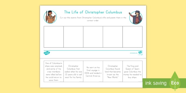 Life Of Christopher Columbus Worksheet   Worksheet