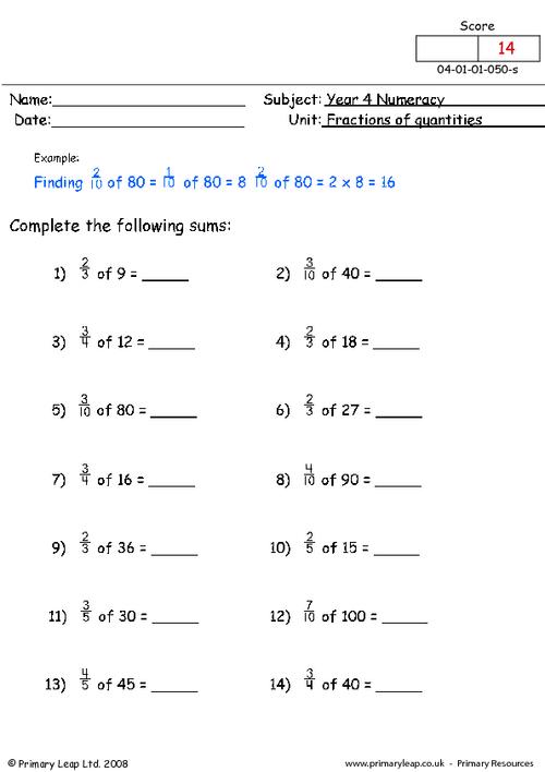 Fractions Of Quantities 2