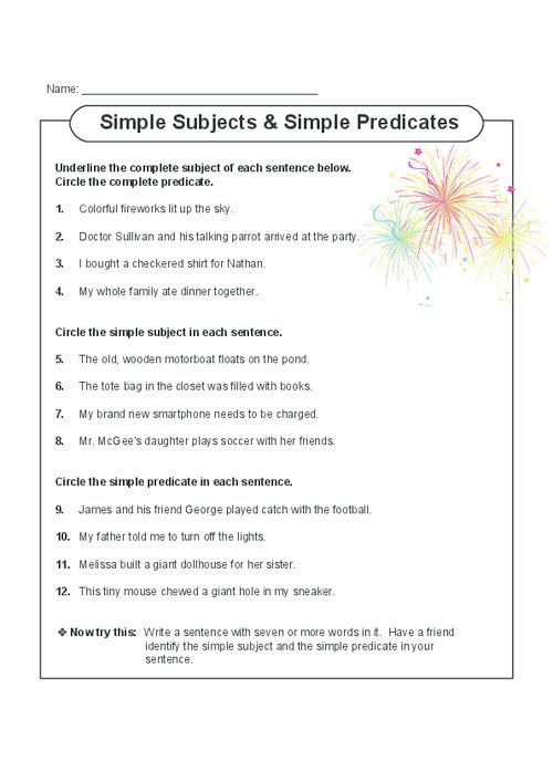 Simple Subjects And Predicates
