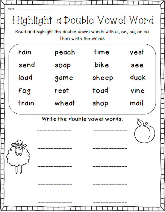 When Two Vowels Go Walking {word Work For Double Vowel Cvvc