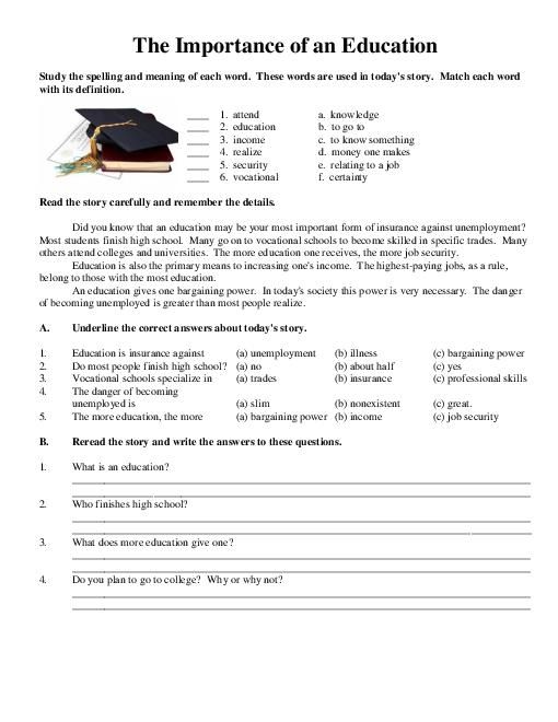 Images Of Reading Comprehension Worksheets High School Printable